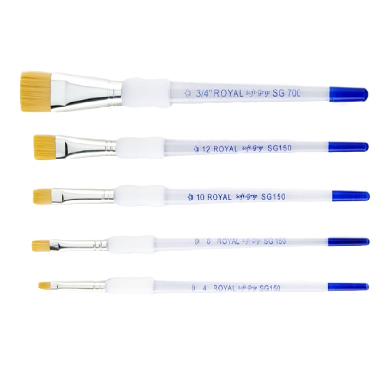 flat paintbrushes set of 5